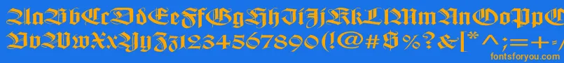 WilhelmklingsporgotischEx Font – Orange Fonts on Blue Background