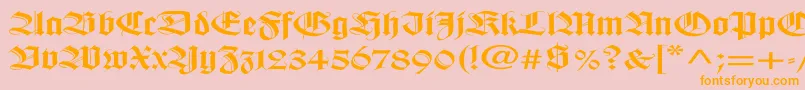 WilhelmklingsporgotischEx Font – Orange Fonts on Pink Background