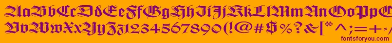 WilhelmklingsporgotischEx Font – Purple Fonts on Orange Background