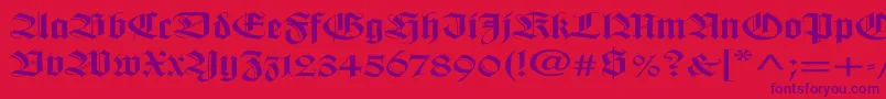 WilhelmklingsporgotischEx Font – Purple Fonts on Red Background