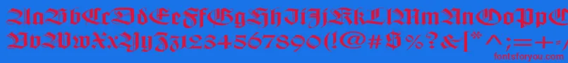 フォントWilhelmklingsporgotischEx – 赤い文字の青い背景