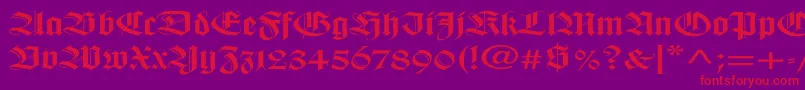Weitere Informationen zur WilhelmklingsporgotischEx-Schriftart WilhelmklingsporgotischEx-Schriftart – Rote Schriften auf violettem Hintergrund