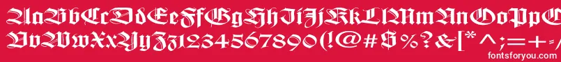 WilhelmklingsporgotischEx Font – White Fonts on Red Background