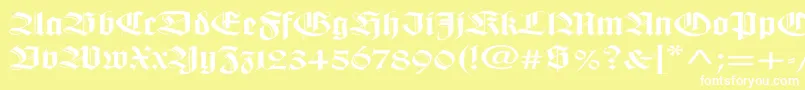 Weitere Informationen zur WilhelmklingsporgotischEx-Schriftart WilhelmklingsporgotischEx-Schriftart – Weiße Schriften auf gelbem Hintergrund