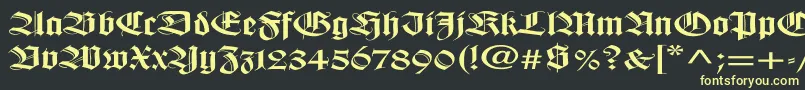 WilhelmklingsporgotischEx Font – Yellow Fonts on Black Background