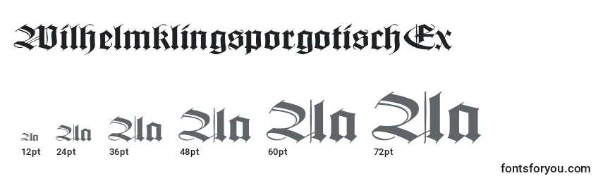 Размеры шрифта WilhelmklingsporgotischEx