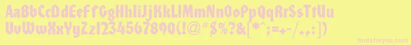 Hondac Font – Pink Fonts on Yellow Background