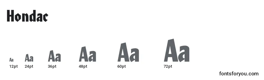 Hondac Font Sizes