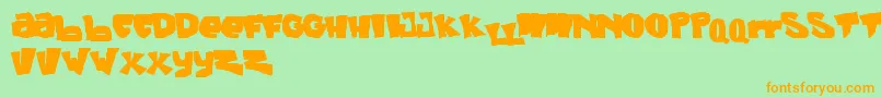 GreenDays Font – Orange Fonts on Green Background