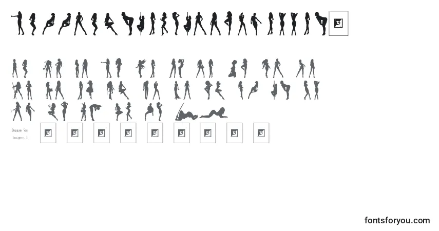 A fonte DarriansSexySilhouettes3 – alfabeto, números, caracteres especiais