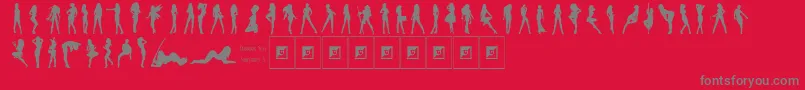DarriansSexySilhouettes3 Font – Gray Fonts on Red Background