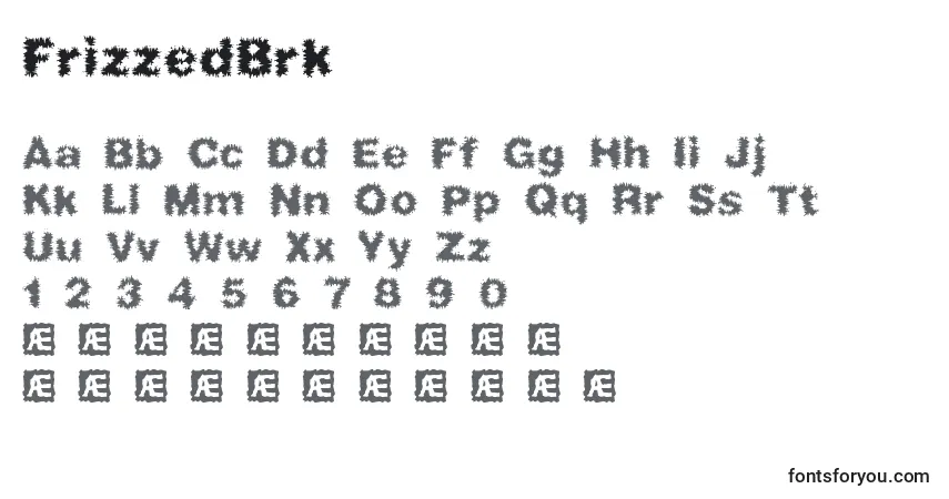 Fuente FrizzedBrk - alfabeto, números, caracteres especiales