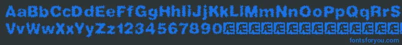 FrizzedBrk Font – Blue Fonts on Black Background
