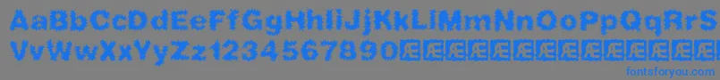 フォントFrizzedBrk – 灰色の背景に青い文字