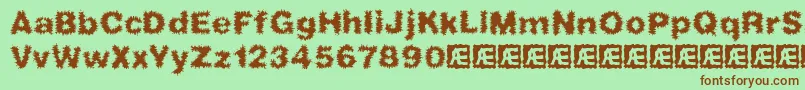 FrizzedBrk Font – Brown Fonts on Green Background