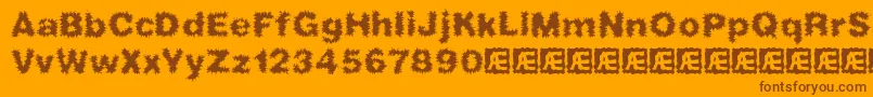 FrizzedBrk Font – Brown Fonts on Orange Background