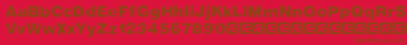 FrizzedBrk-Schriftart – Braune Schriften auf rotem Hintergrund