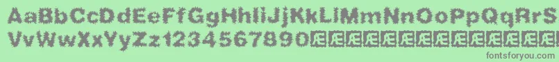 FrizzedBrk Font – Gray Fonts on Green Background