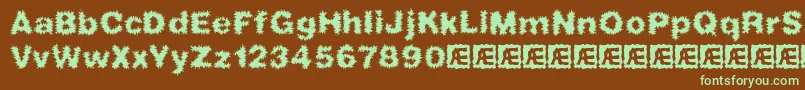 FrizzedBrk-fontti – vihreät fontit ruskealla taustalla