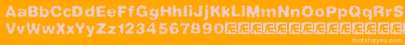 FrizzedBrk Font – Pink Fonts on Orange Background