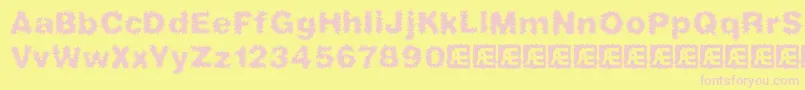 FrizzedBrk Font – Pink Fonts on Yellow Background