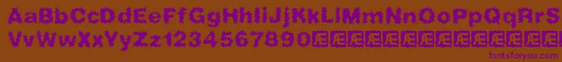 FrizzedBrk Font – Purple Fonts on Brown Background