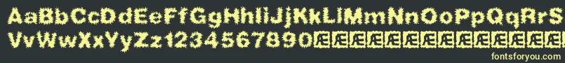 FrizzedBrk Font – Yellow Fonts on Black Background