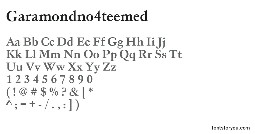 Czcionka Garamondno4teemed – alfabet, cyfry, specjalne znaki