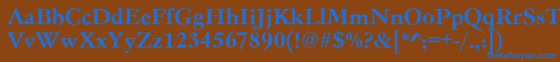 Garamondno4teemed Font – Blue Fonts on Brown Background