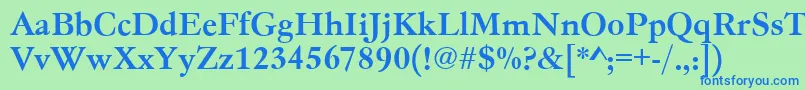 Garamondno4teemed Font – Blue Fonts on Green Background