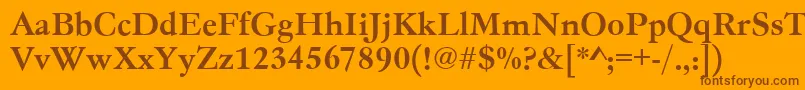 Garamondno4teemed Font – Brown Fonts on Orange Background