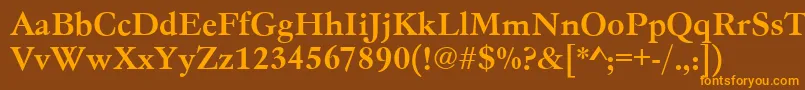 Garamondno4teemed Font – Orange Fonts on Brown Background