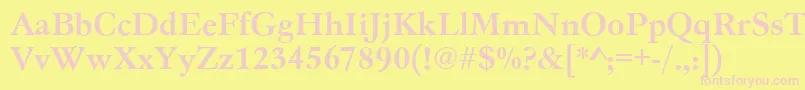 Garamondno4teemed Font – Pink Fonts on Yellow Background