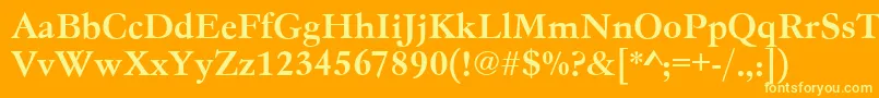 Garamondno4teemed Font – Yellow Fonts on Orange Background