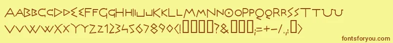 Olymrg ffy Font – Brown Fonts on Yellow Background