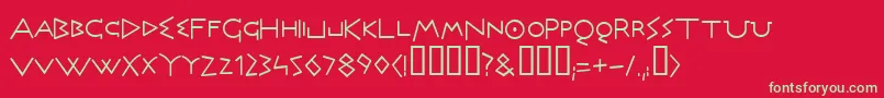 Olymrg ffy Font – Green Fonts on Red Background