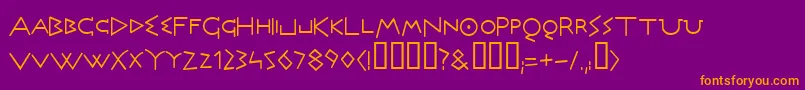 Olymrg ffy Font – Orange Fonts on Purple Background