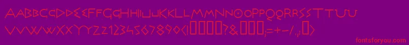 フォントOlymrg ffy – 紫の背景に赤い文字
