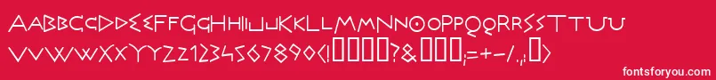 Olymrg ffy Font – White Fonts on Red Background