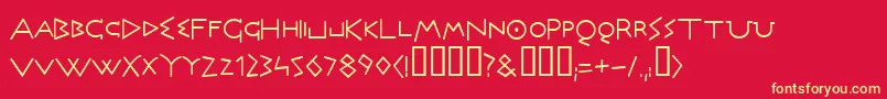 Olymrg ffy Font – Yellow Fonts on Red Background