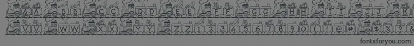 Fonte ToyTrain – fontes pretas em um fundo cinza
