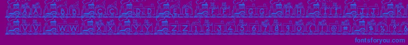 ToyTrain Font – Blue Fonts on Purple Background