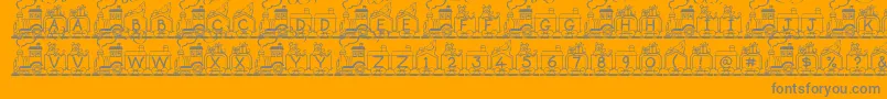 fuente ToyTrain – Fuentes Grises Sobre Fondo Naranja