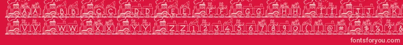 Police ToyTrain – polices roses sur fond rouge