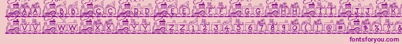 ToyTrain Font – Purple Fonts on Pink Background