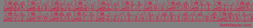 フォントToyTrain – 赤い文字の灰色の背景
