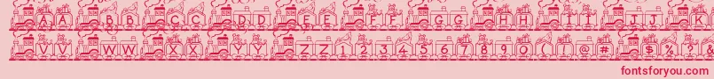 ToyTrain Font – Red Fonts on Pink Background
