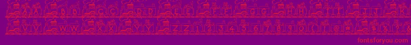 ToyTrain Font – Red Fonts on Purple Background