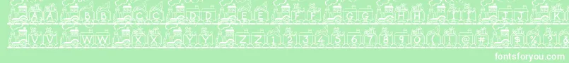 ToyTrain Font – White Fonts on Green Background