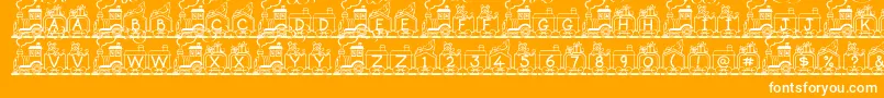 ToyTrain Font – White Fonts on Orange Background